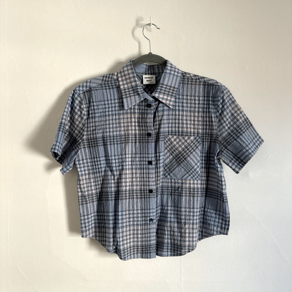 Sunday Best Plaid Button-up Crop (Aritzia)